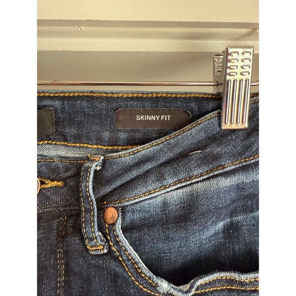 Judy Blue Dark Wash Skinny Fit Jeans w/ Frayed Hem Sz 7/28 EUC - Picture 5 of 10